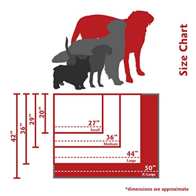 회색 격자 격자 초대형 직사각형 실내 실외 애완견 침대(Majestic Pet Products의 탈착식 세탁 가능 커버 포함)