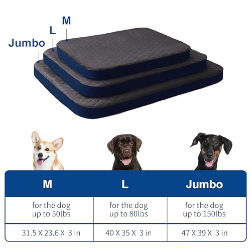 대형견용 개 침대 정형외과 폼 점보 개 침대 매트리스 47인치 관절 구호 애완 동물 슬리핑 매트, 미끄럼 방지 탈착식 세탁 가능 커버