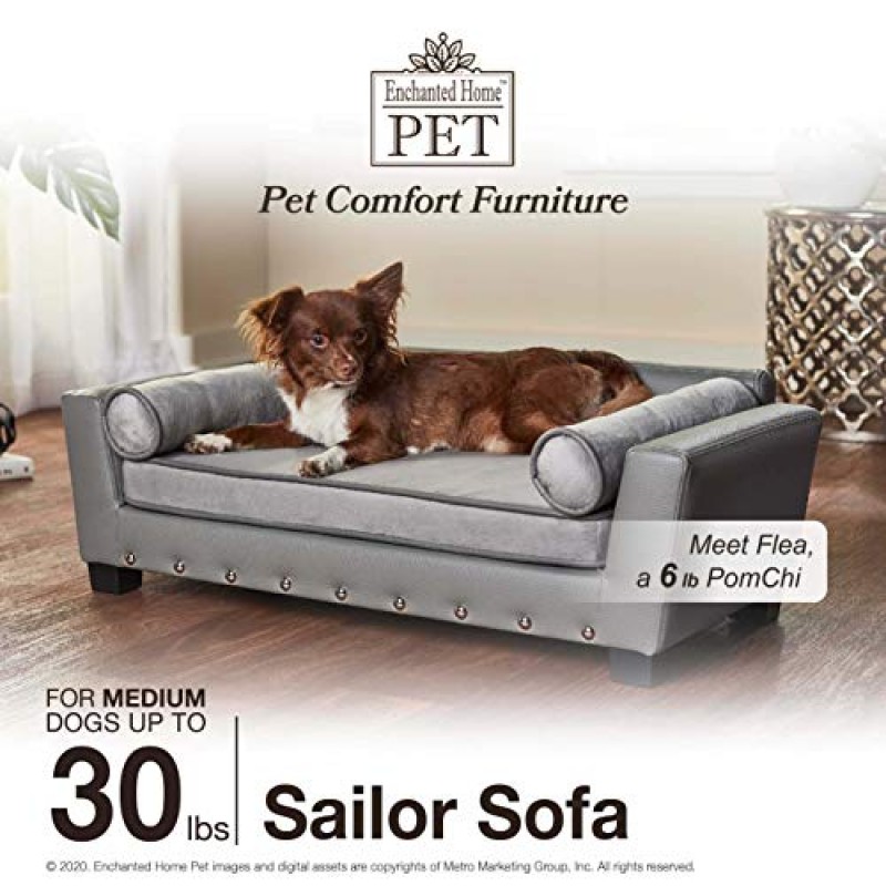 Enchanted Home Pet Sailor 소파, 그레이, 미디엄 (CO3459-20GRY)