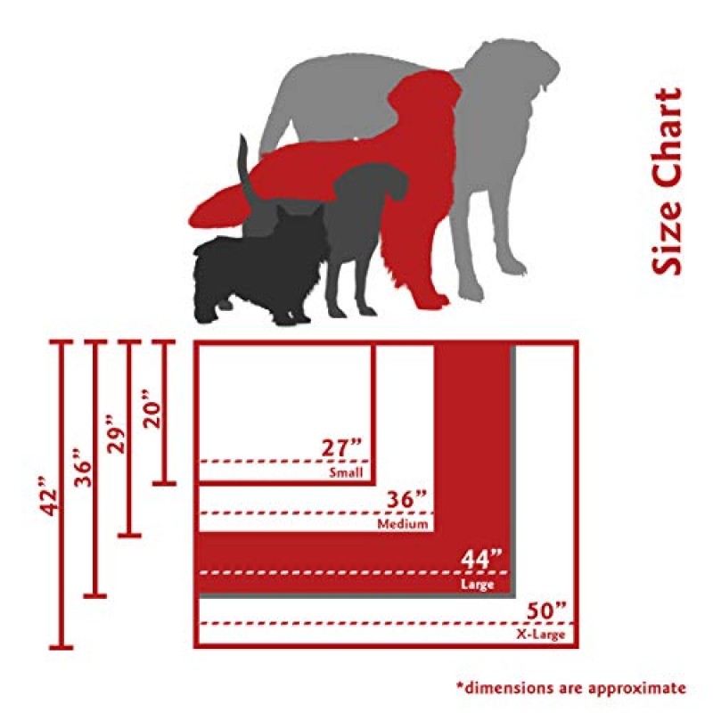 Majestic Pet Products의 탈착식 세탁 가능 커버가 있는 오렌지 아루바 대형 직사각형 실내 실외 애완견 침대