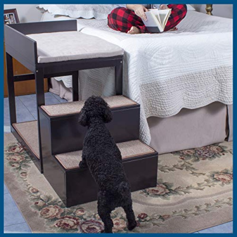 Penn-Plax Buddy Bunk – 개와 고양이를 위한 다단계 침대 및 계단 시스템 – 현대 주택에 실용적이고 수용 가능(DOGF60)