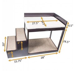 Penn-Plax Buddy Bunk – 개와 고양이를 위한 다단계 침대 및 계단 시스템 – 현대 주택에 실용적이고 수용 가능(DOGF60)