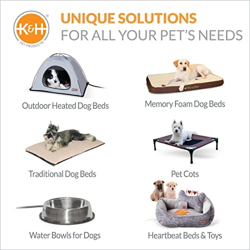 K&H Pet Products 오르토 볼스터 슬리퍼 정형외과용 개 침대 대형 그레이