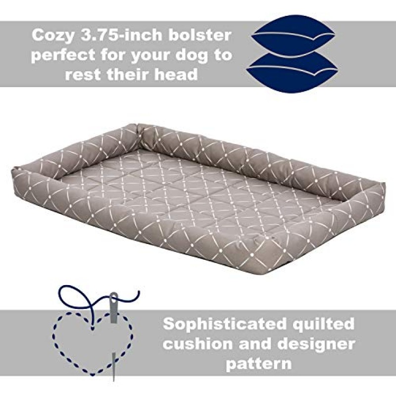 MidWest Homes for Pets 40248-MRD Quiet Time Couture Ashton Bolster 애완동물 침대, 초대형견/48, 버섯