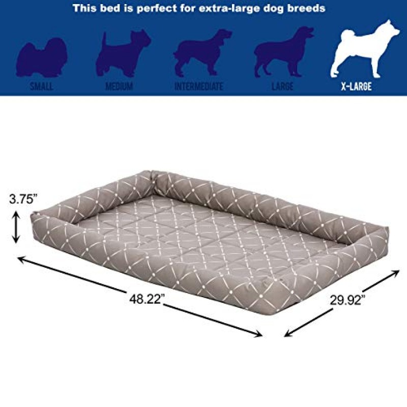 MidWest Homes for Pets 40248-MRD Quiet Time Couture Ashton Bolster 애완동물 침대, 초대형견/48, 버섯