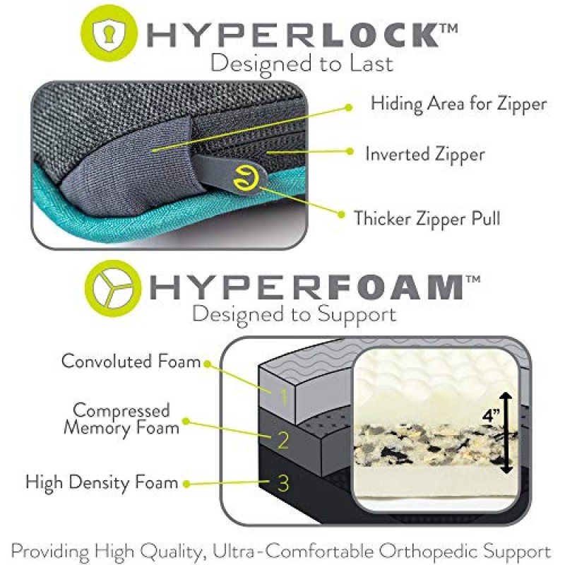 Hyper Pet 내구성 드리머 디럭스 HyperFoam 및 HyperLock 내구성 있는 개 침대(정형외과용 개 침대, 소형 개 침대, 대형 개 침대, 초대형 개 침대, 세척 가능한 개 침대 및 진정용 개 침대) 소형: 30