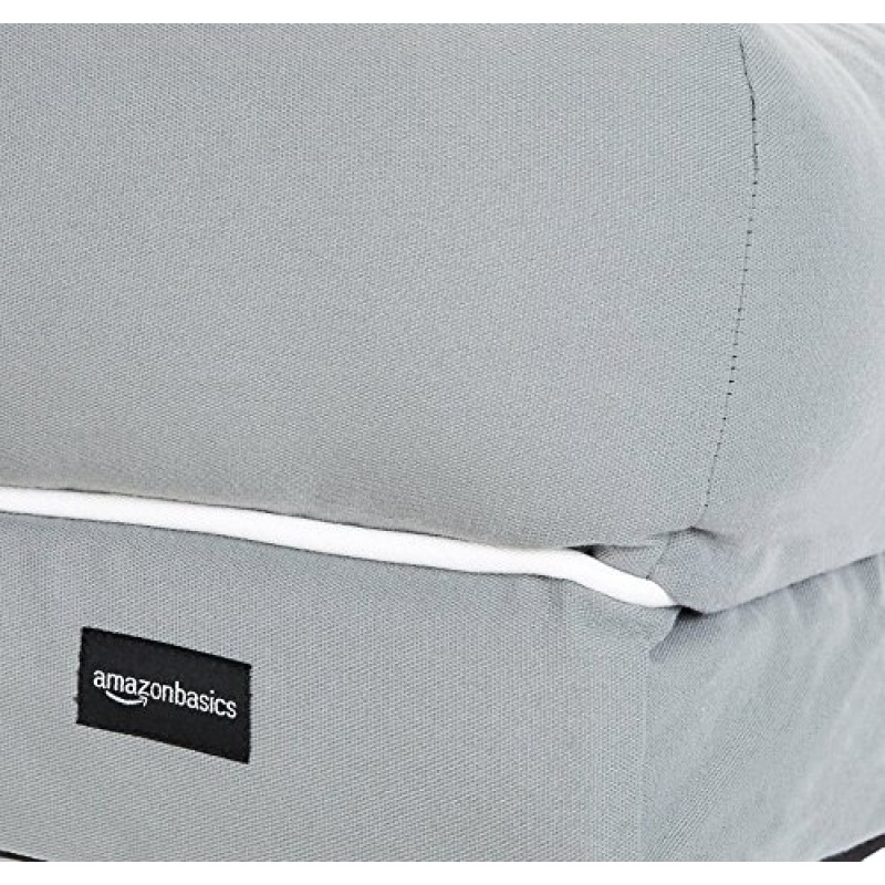 Amazon Basics 메모리폼 볼스터 개 침대, 미디엄(36 x 29인치) 그레이