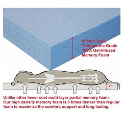 Dogbed4less XL 내구성이 뛰어난 방수 정형외과용 냉각 메모리 폼 개 애완동물 침대(추가 외부 커버 포함), 봄베이 브라운, 40X35X4인치