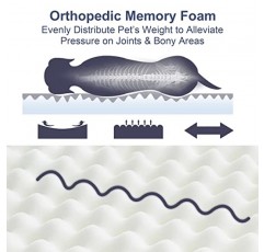 소형/중형/대형 애완동물을 위한 Hoopet 정형외과 메모리 폼 개 침대-탈착식 세탁 가능 커버, 방수 라이닝, 올 시즌 미끄럼 방지 바닥 원단이 있는 계란 상자 폼 대형 개 매트리스