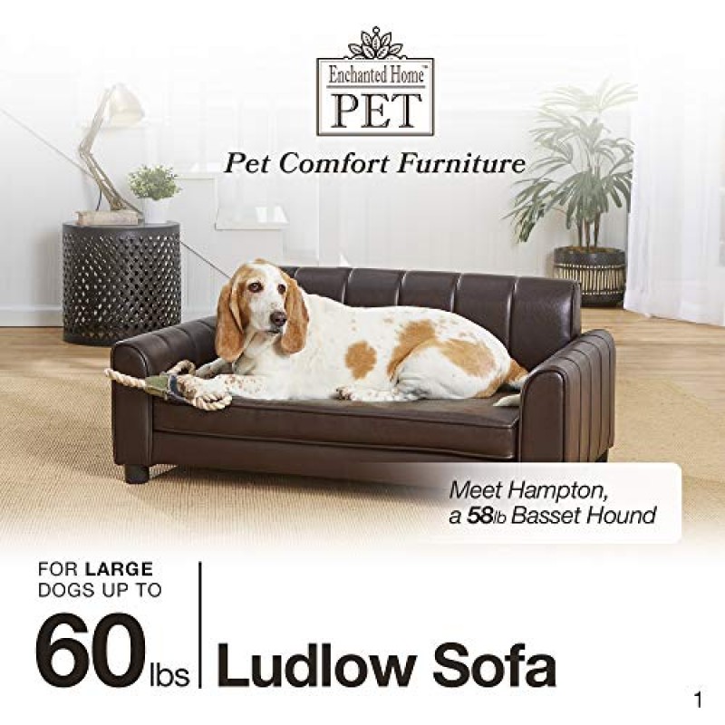 Enchanted Home Pet Ludlow Pet 소파 - 페블 브라운, 대형