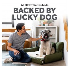 Lucky Dog Drift 시리즈 3-in-1 롤아웃 개 침대 | 부착된 담요 | 네스팅 베드, 덮힌/담요 네스팅 베드, 레이아웃 침대 | 가구 보호 | 특대형 52