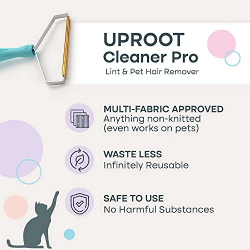 Uproot Cleaner Pro 애완동물 헤어 리무버 - 특수 개 헤어 리무버 멀티 패브릭 가장자리 및 카펫 스크레이퍼 by Uproot Clean - 소파, 애완동물 타워 및 러그용 고양이 헤어 리무버 - 모든 머리카락을 제거합니다!