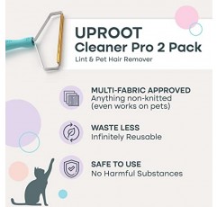 Uproot Cleaner Pro 2팩 재사용 가능한 고양이 털 제거제 - 특수 개 털 제거제 Multi Fabric Edge 및 Carpet Scraper by Uproot Clean - 소파, 애완동물 타워 및 러그용 애완동물 털 제거제 - 모든 털을 제거합니다!