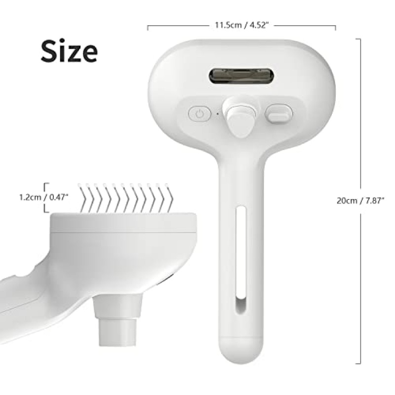 흘리기위한 Pecait 스프레이 고양이 브러시, 정적 비행 머리 제거 애완 동물 손질 브러시 길고 짧은 머리 개와 고양이에 적합한 자체 청소 개 브러시 엉키고 느슨한 머리카락을 제거하려면 (흰색)