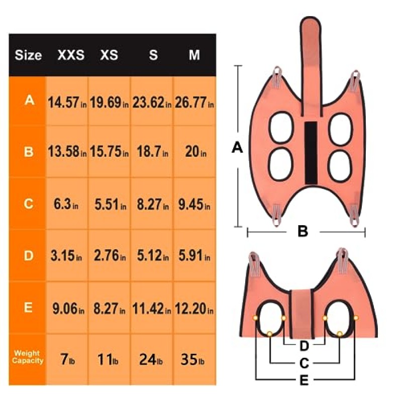 Kkiimatt 고양이/개 손질 해먹 하네스, 강아지 작은 개/고양이용 XS 애완 동물 손질 하네스, 손톱깎이가 있는 개 손톱 트리밍 해먹 애완 동물 구속 가방에 꿰매어진 넓은 스트랩이 있는 개 손질 슬링