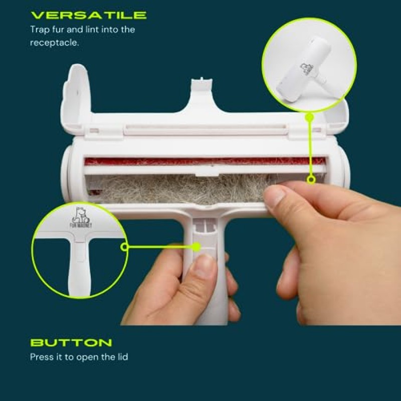 세탁용 애완동물 머리 제거제 2개가 포함된 애완 동물 머리 제거제 롤러는 가구, 카펫, 침구, 옷, 소파, 자동차 좌석에서 개 털과 고양이 털을 제거합니다. 애완동물 털용 린트 롤러, 재사용 가능한 린트 롤러.