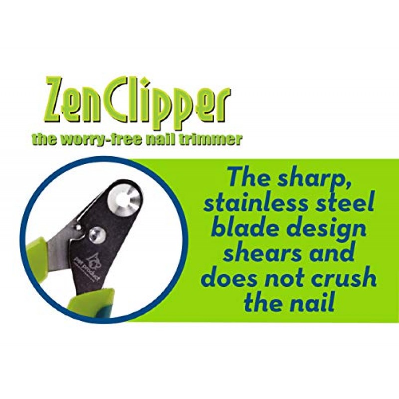 Zen Clipper 개용 애완동물 손톱깎이 - 보다 안전한 개 손질 및 손톱 관리를 위한 개 손톱깎이 - 깨끗하고 조용하며 사용하기 쉬운 스테인레스 스틸 개 손톱 트리머 - (4mm 구멍)