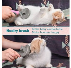 Hesiry Cat Brush 애완 동물 소프트 쉐딩 브러쉬, 느슨한 언더 코트를 부드럽게 제거하고 셀프 클리닝 버튼 핑크가있는 헝클어지고 얽힌 머리카락을위한 애완 동물 슬리커 브러쉬