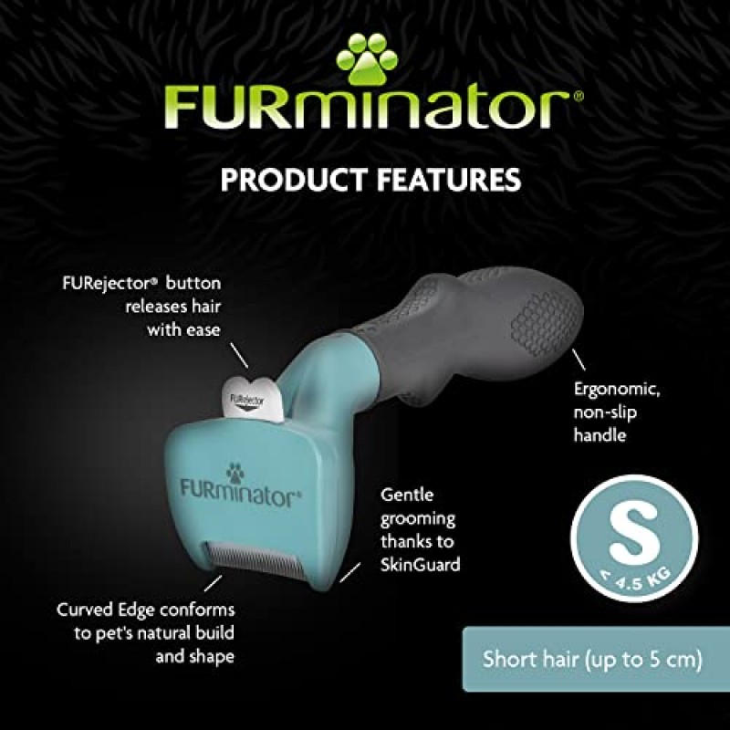 4.5kg 미만의 작은 짧은 털 고양이를 위한 FURminator 언더코트 탈피 도구