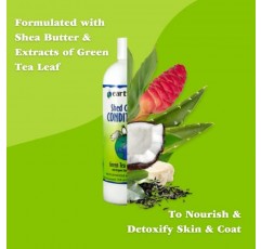 Earthbath Green Tea & Awapuhi Pet Shed Control 샴푸 & 컨디셔너 - 털빠짐 및 비듬 완화에 도움, 알로에 베라, 시어 버터, 개와 고양이에게 좋음, 피부/코트에 영양을 공급하고 해독함 - 16 fl oz, 2팩