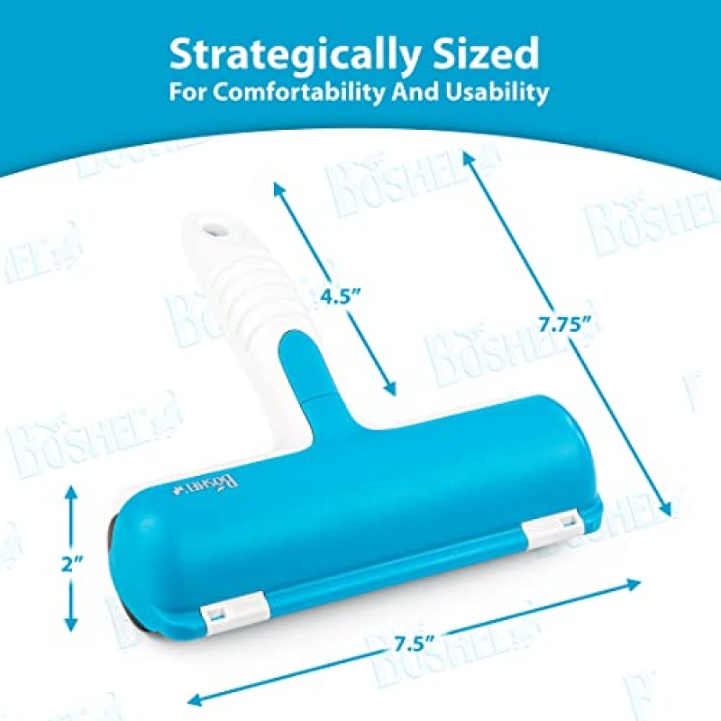 세탁용 Boshel 애완 동물 헤어 리무버 - 애완 동물 털용 린트 롤러 - 헤어 베이스가 있는 강아지 헤어 리무버 - 편안한 고무 손잡이가 있는 애완 동물 털 리무버 - 쉽고 깨끗한 소파용 애완 동물 헤어 리무버 롤러