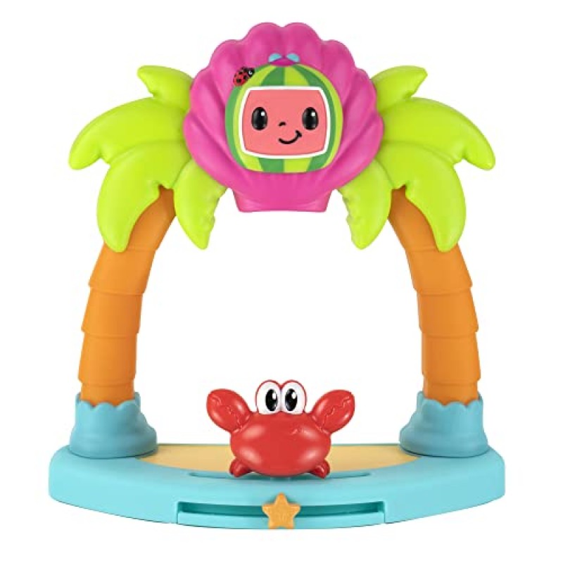 CoComelon Family Beach Time Fun Playset - 모래성, 우산, 해변 의자, 수건, 해변 플레이 세트가 포함된 JJ, Tomtom, YoYo 기능