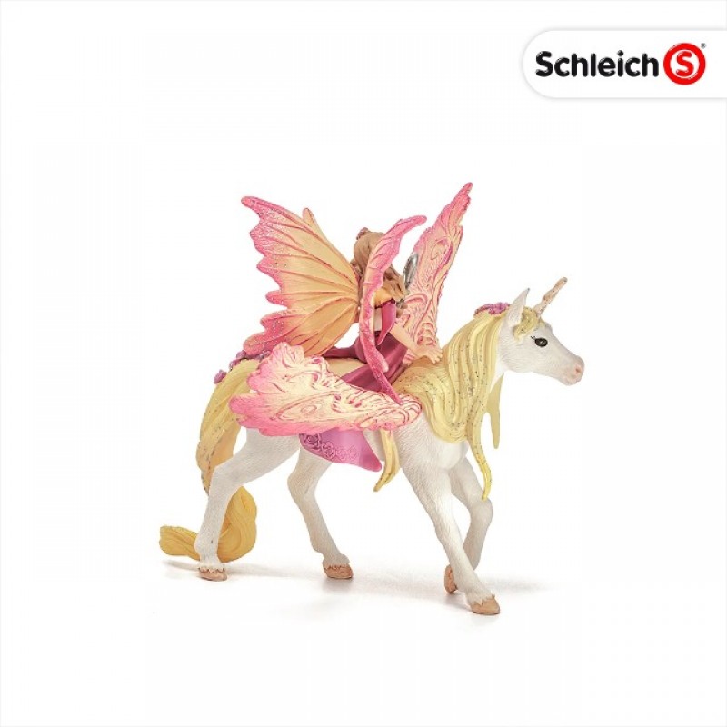 Schleich bayala 요정 페야와 페가수스 유니콘 조각상 플레이 세트 - 현실적인 매혹적인 판타지 마법의 요정과 유니콘 조각상 상상력 소년 소녀를 위한 놀이 시간 장난감 세트, 5세 이상 어린이를 위한 선물