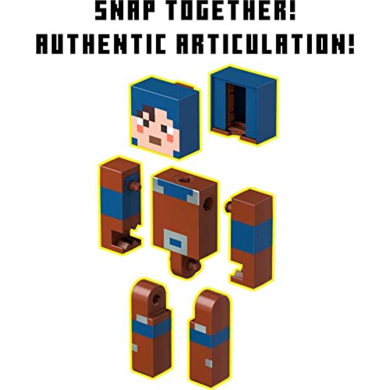 Mattel Minecraft Fusion Hex Figure Craft-a-Figure 세트, 나만의 Minecraft 캐릭터를 만들어 가지고 놀고, 거래하고 수집할 수 있으며, 6세 이상 어린이를 위한 장난감