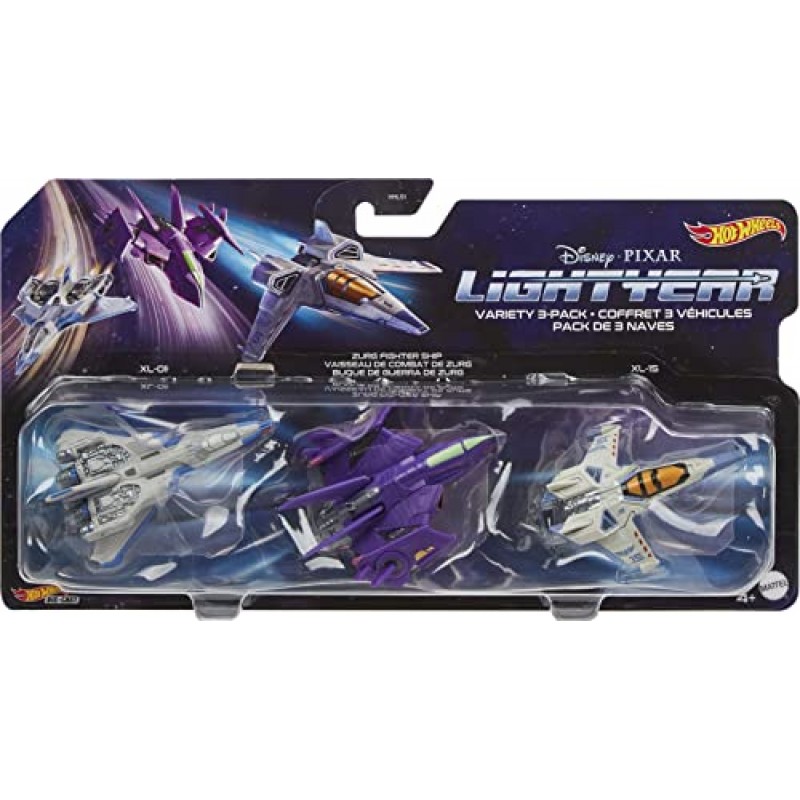 Mattel Lightyear Toys Fleet Starship 영화에 나오는 다이캐스트 선박 세트: Xl-15, Xl-1 및 Zurg Fightership