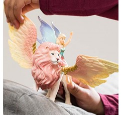 Schleich bayala, 소녀와 소년을 위한 신화 생물 장난감, 날아다니는 날개 달린 사자 조각상이 있는 요정 인형, 5세 이상