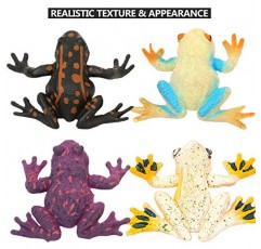 ValeforToy 개구리 장난감, 12 팩 미니 고무 개구리 세트, 선물 가방이 포함된 슈퍼 스트레치 소재 TPR, 소년을 위한 현실적인 개구리 그림 장난감