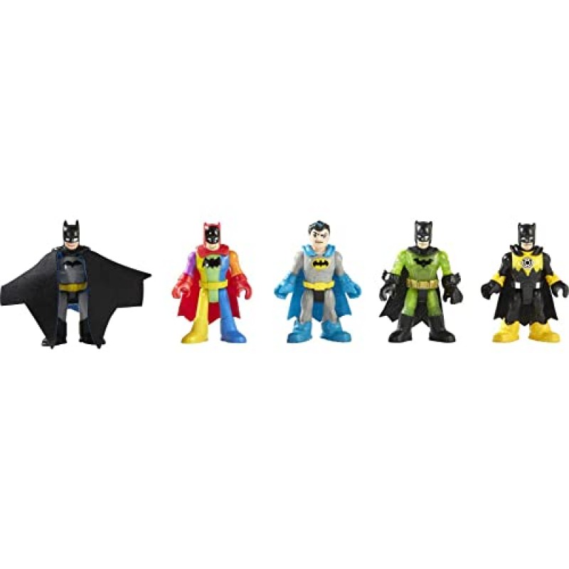 Imaginext DC 슈퍼 프렌즈 배트맨 장난감 80주년 기념 컬렉션 세트, 성인과 팬을 위한 배트맨 피규어 5개 포함