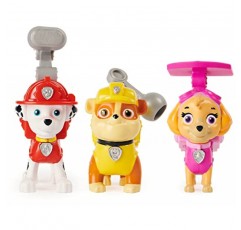 Paw Patrol, Action Pack Pups Marshall, Skye and Rubble 소리와 문구가 포함된 수집용 장난감 피규어 3팩