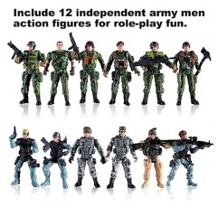 미 육군 남자와 SWAT 팀 장난감 군인 액션 피규어 Playset 군사 무기 액세서리 어린이 소년 소녀, 12Pcs