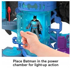 DC 슈퍼 프렌즈 Imaginext 배트맨 피규어 및 Bat-Tech Batcave 플레이 세트(조명 및 사운드 포함) 유치원 역할 놀이용, 플레이 피스 6개