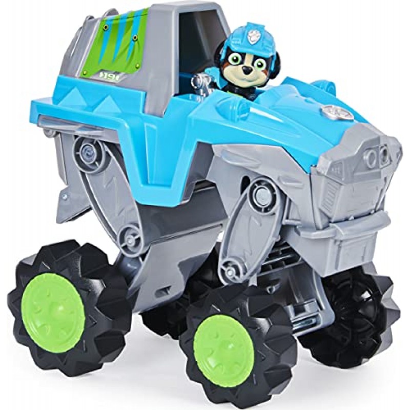 Paw Patrol, 미스터리한 공룡 피규어가 있는 디노 구조대 렉스의 변신 차량