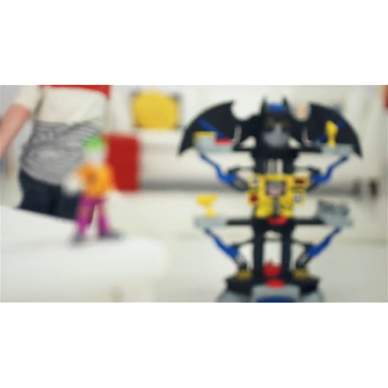 Imaginext DC 슈퍼 프렌즈 배트맨 플레이 세트 3세 이상 미취학 아동을 위한 배트맨 및 조커 피규어로 Batcave를 변형