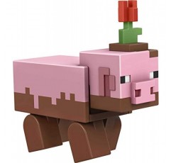 Minecraft Craft-A-Block 진흙 돼지 그림, 실제 픽셀화된 비디오 게임 캐릭터, 창조, 탐색 및 생존을 위한 액션 장난감, 6세 이상 팬을 위한 수집용 선물