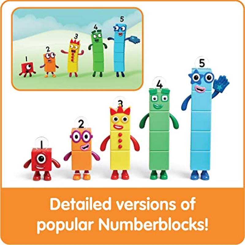 hand2mind Numberblocks 친구 1~5개 피규어, 장난감 피규어 수집품, 어린이를 위한 작은 만화 인형, 미니 액션 피규어, 캐릭터 피규어, 플레이 피규어 플레이 세트, 상상력이 풍부한 놀이 장난감