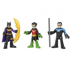 Imaginext DC 슈퍼 프렌즈 배트맨 장난감 패밀리 멀티팩 피규어 세트(3세 이상용) 5개 캐릭터 및 7개 액세서리 포함