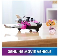 Paw Patrol: 마이티 영화, Skye Mighty Pups가 포함된 비행기 장난감 액션 피규어, 조명 및 소리, 남아 및 여아용 어린이 장난감 3+