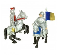 Safari Ltd. Knights & Dragons Toob - 미니 피규어 10개 세트: 레드 & 블루 킹덤 나이트, 투석기, 그린 드래곤 - 3세 이상 남아, 여아, 어린이를 위한 역사 학습 장난감 피규어