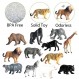 EOIVSH 12 팩 미니 야생 동물 피규어, 사실적인 정글 야생 장난감, 사파리 동물 인형, 사자, 코끼리, 기린, 호랑이, 고릴라, 불곰, 얼룩말, 버팔로가 포함된 교육 학습 플레이 세트