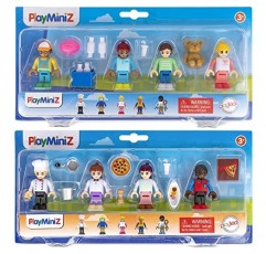 Playkidiz 8 장난감 피규어 및 플레이 세트, 2인치 놀이 민족 세트, 어린이를 위한 조기 개발 가족 인형, 어린이를 위한 놀이 장난감 3+(23개)