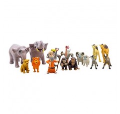 성경 장난감 노아의 방주 노아, 14마리의 동물 및 떠다니는 방주가 포함된 17피스 플레이 세트 - 기독교 기반 신앙 어린이 장난감