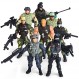 8팩 군용 장난감 군인 액션 피규어 플레이 세트, 미 육군 남성 및 SWAT 팀, 군용 무기 액세서리 포함 어린이 소년 소녀