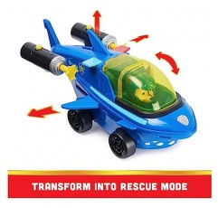 Paw Patrol Aqua Pups, 수집 가능한 액션 피규어가 포함된 Chase 변형 상어 차량, 3세 이상 어린이용 장난감