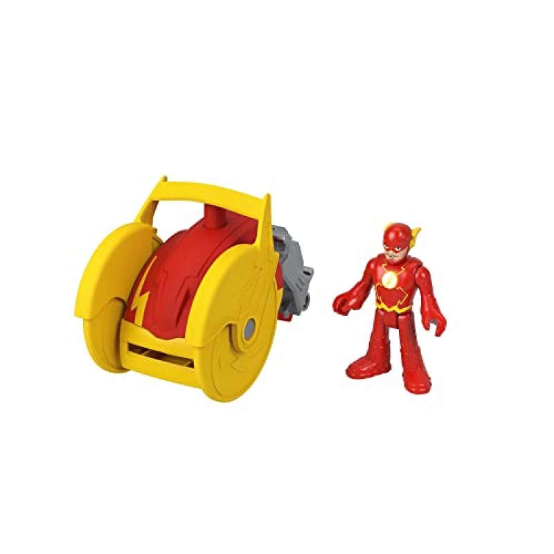 DC 슈퍼 프렌즈 Fisher-Price Imaginext, 헤드 시프터 플래시 피규어 및 스피드 포스 사이클 변형 차량 역할 놀이용