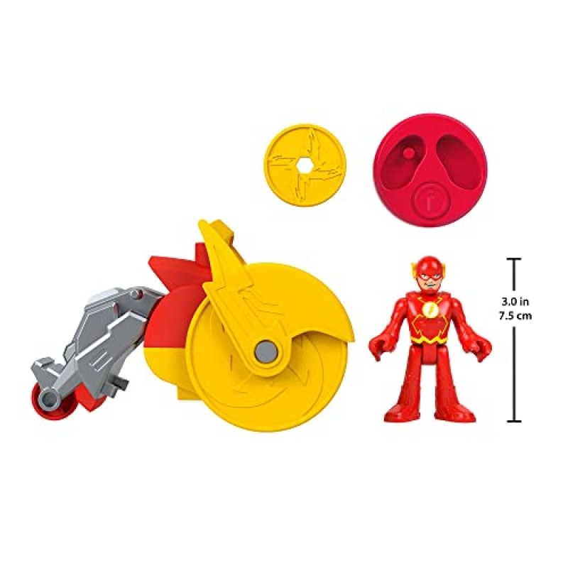 DC 슈퍼 프렌즈 Fisher-Price Imaginext, 헤드 시프터 플래시 피규어 및 스피드 포스 사이클 변형 차량 역할 놀이용