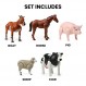비벌리 힐스 인형 컬렉션 농장 동물 장난감 5개 세트, 유아용 대형 장난감 농장 동물, 플라스틱 동물 피규어, 어린이를 위한 사실적인 동물 인형, 헛간 동물